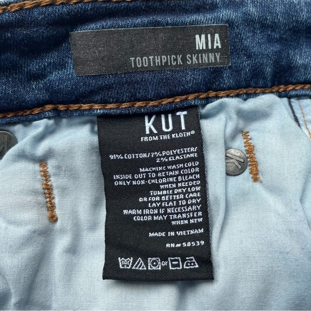 Women's KUT From The Kloth Mia Toothpick Skinny Distressed Denim Ripped Jean 6 - Picture 6 of 13